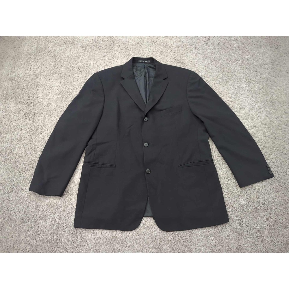 Hugo Boss Blazer Mens 44S Black Two Button Front Lined Business Made in USA